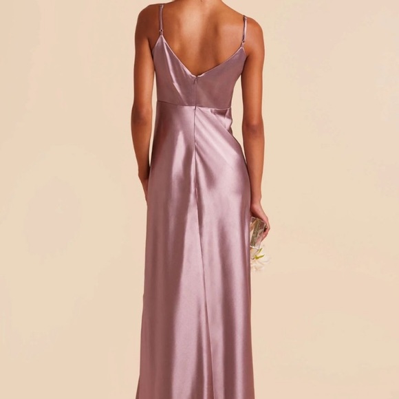 New NWT Birdy Grey “Jay” Satin Shiny Gown Maxi Dress Dark Mauve Sleeveless - Picture 4 of 9